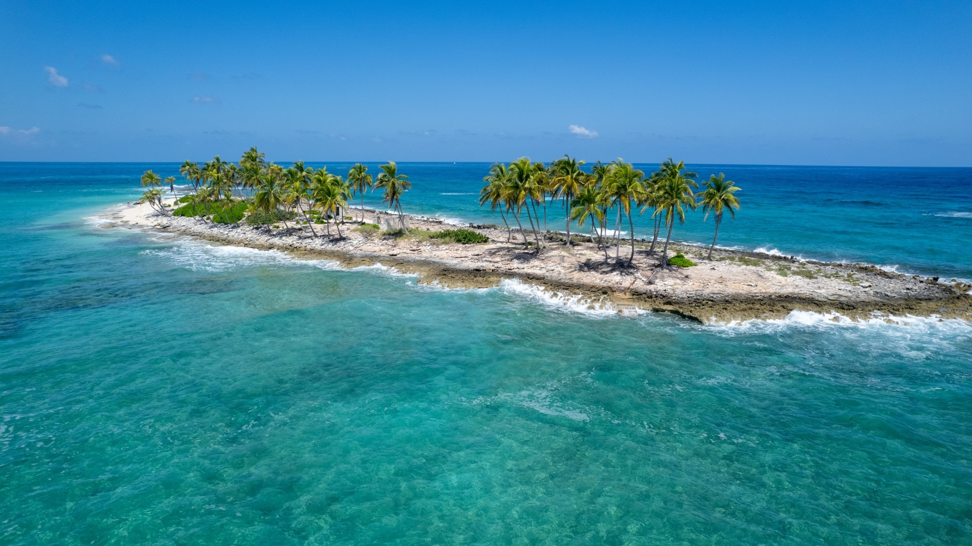 Aerial view of Gilligan’s Island near Nassau Bahamas